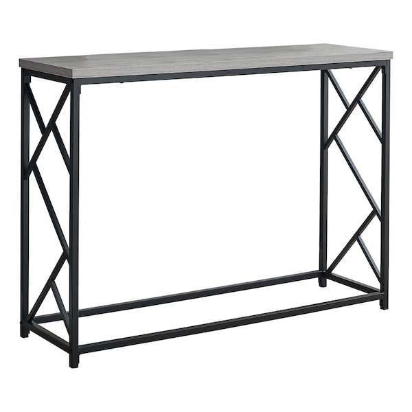 Monarch Specialties Accent Table - 44"L / Grey / Black Metal Hall Console I 3532 - main